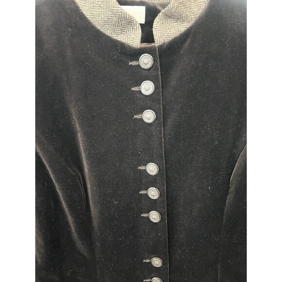 Coldwater Creek Military Velvet Coat Size 10 Brown Whimsigoth Equestrian Vintage - Picture 3 of 7